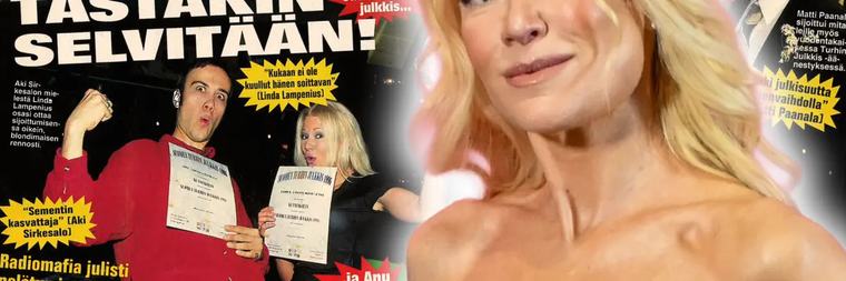 Linda Lampenius kävi vastaanottamassa kohutittelin